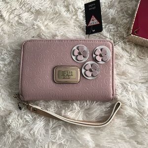 Pink Guess Wristlet Wallet